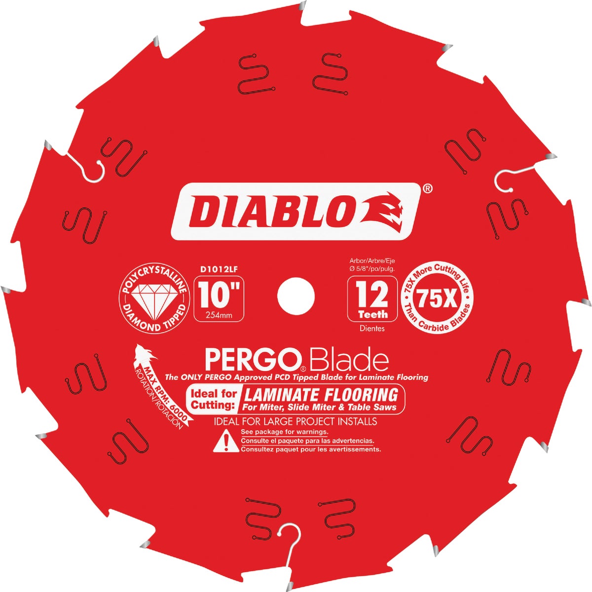 Diablo PERGOBlade 10 In. 12-Tooth Laminate & Wood Flooring Circular Saw Blade