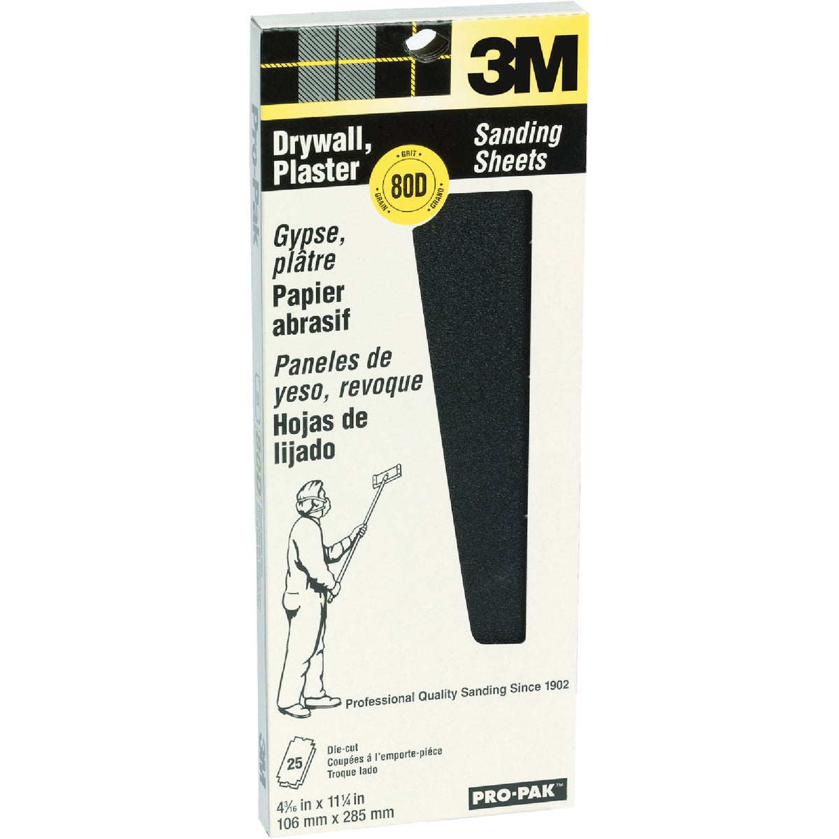 3M Pro-Pak 80 Grit 4-3/16 In. x 11-1/4 In. Precut Drywall Sandpaper (25-Pack)