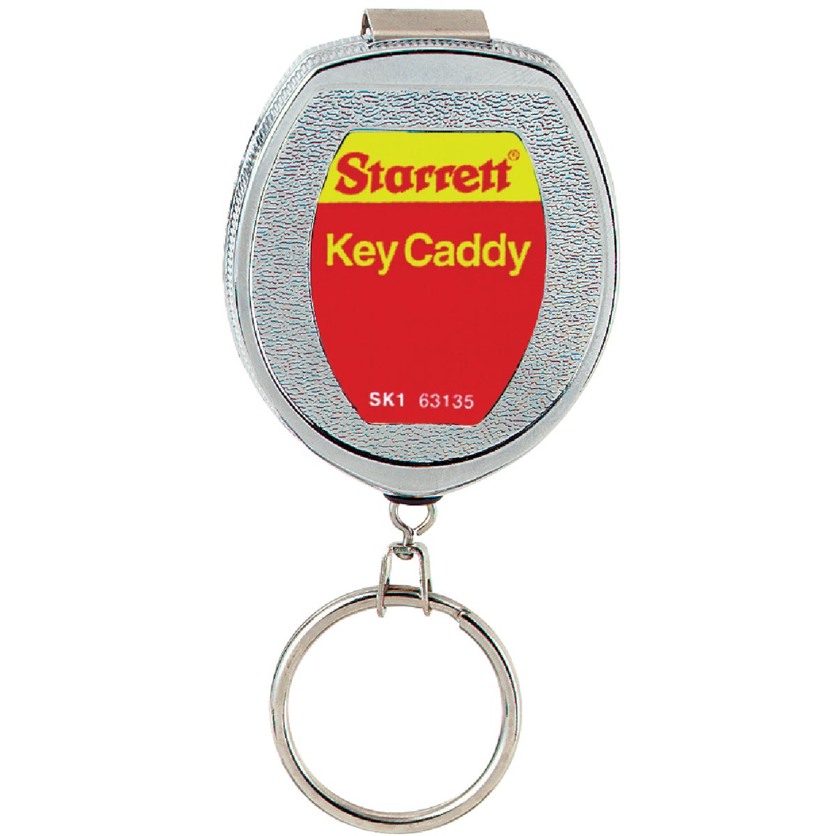 Starrett Belt Clip 21 In. Chrome Retractable Key Caddy Chain
