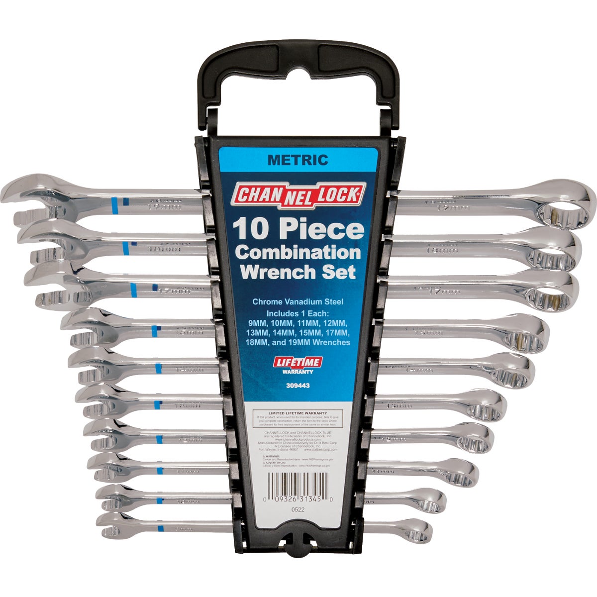 Channellock Metric 12-Point Combination Wrench Set (10-Piece)