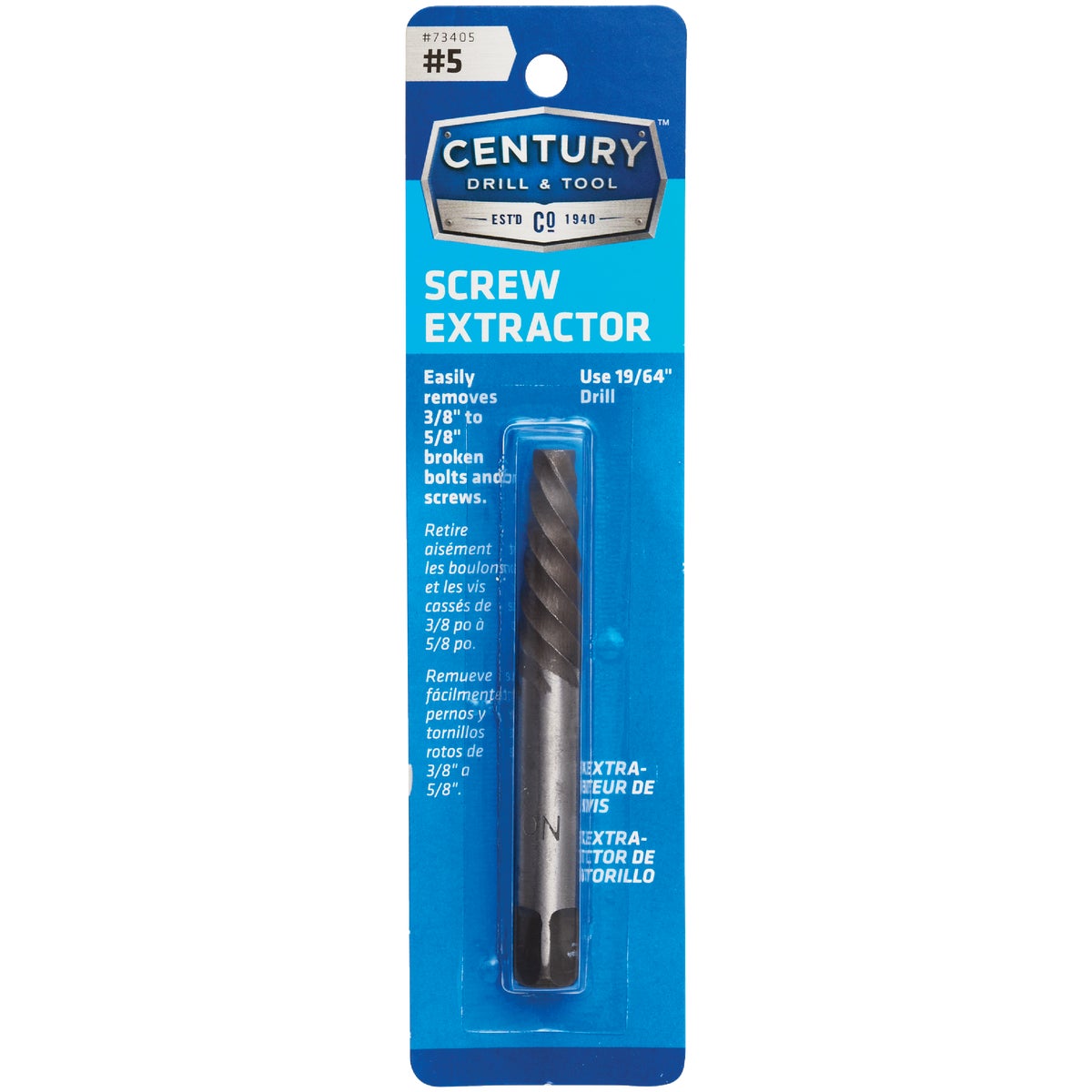 Century Drill & Tool #5 Spiral Flute Screw Extractor