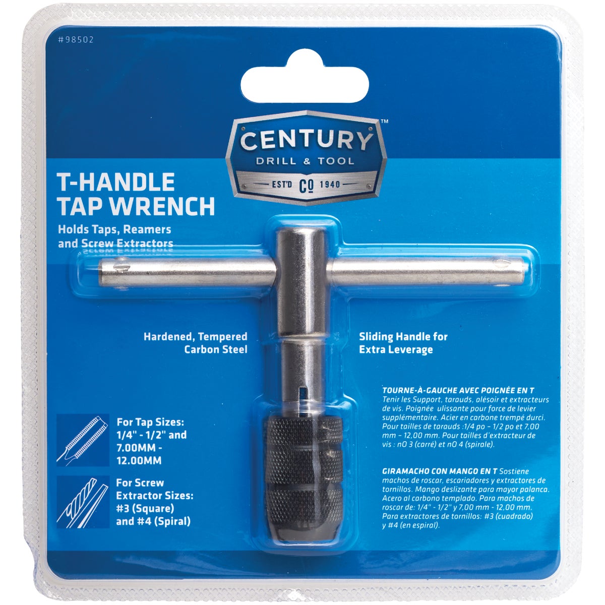 Century Drill & Tool 1/4 In. to 1/2 In. Tap Wrench T-Handle