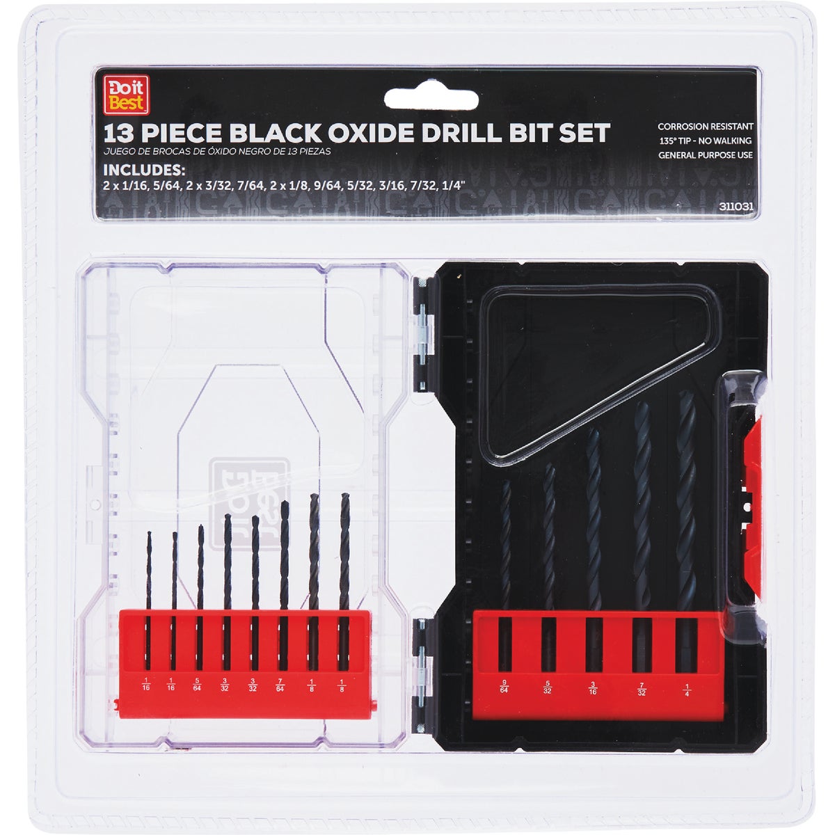 Do it 13-Piece Black Oxide Drill Bit Set, 1/16 In. thru 1/4 In.