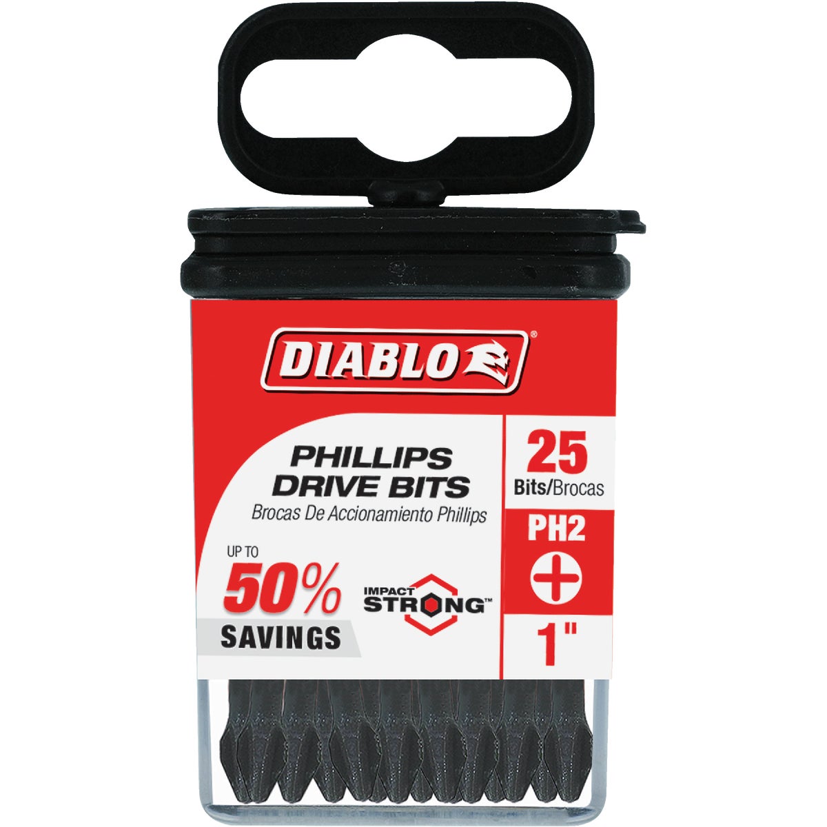 Diablo #2 Phillips 1 In. Insert Impact Screwdriver Bit (25-Pack)