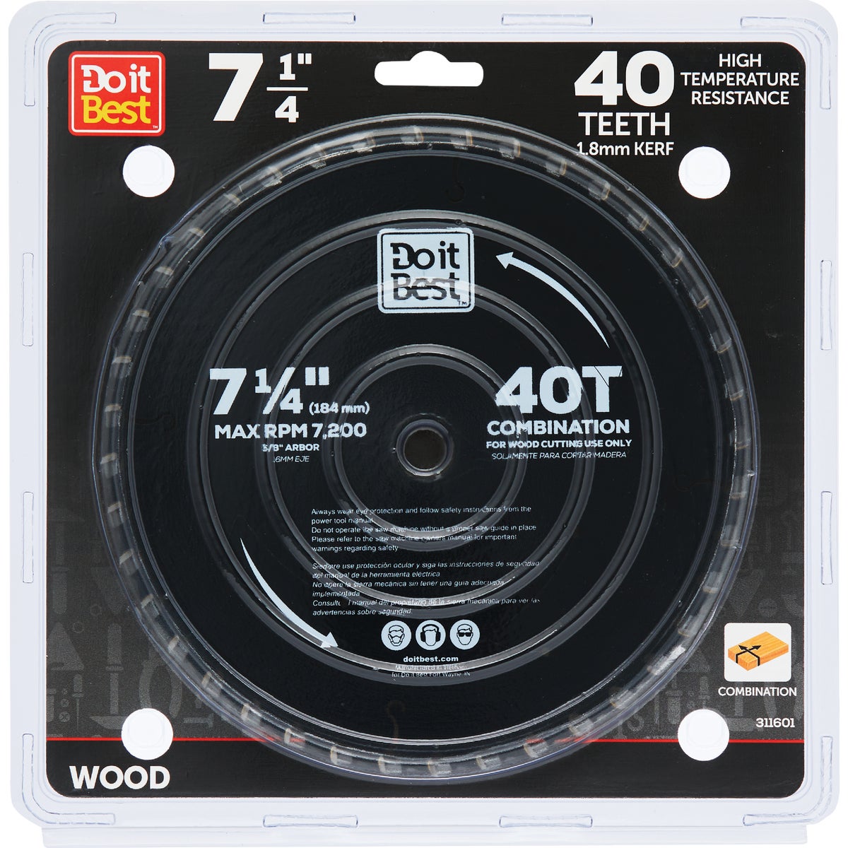 Do it 7-1/4 In. 40-Tooth Cutoff/Rip Circular Saw Blade