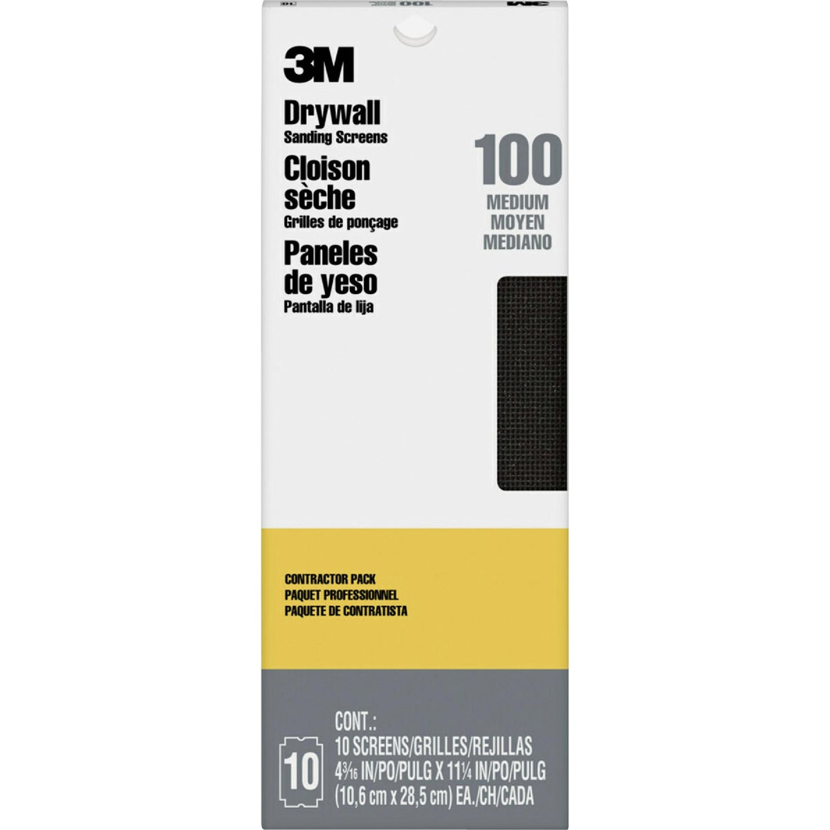 3M ProPak 100 Grit 4-3/16 In. x 11-1/4 In. Precut Drywall Sanding Screen (10 Pack)