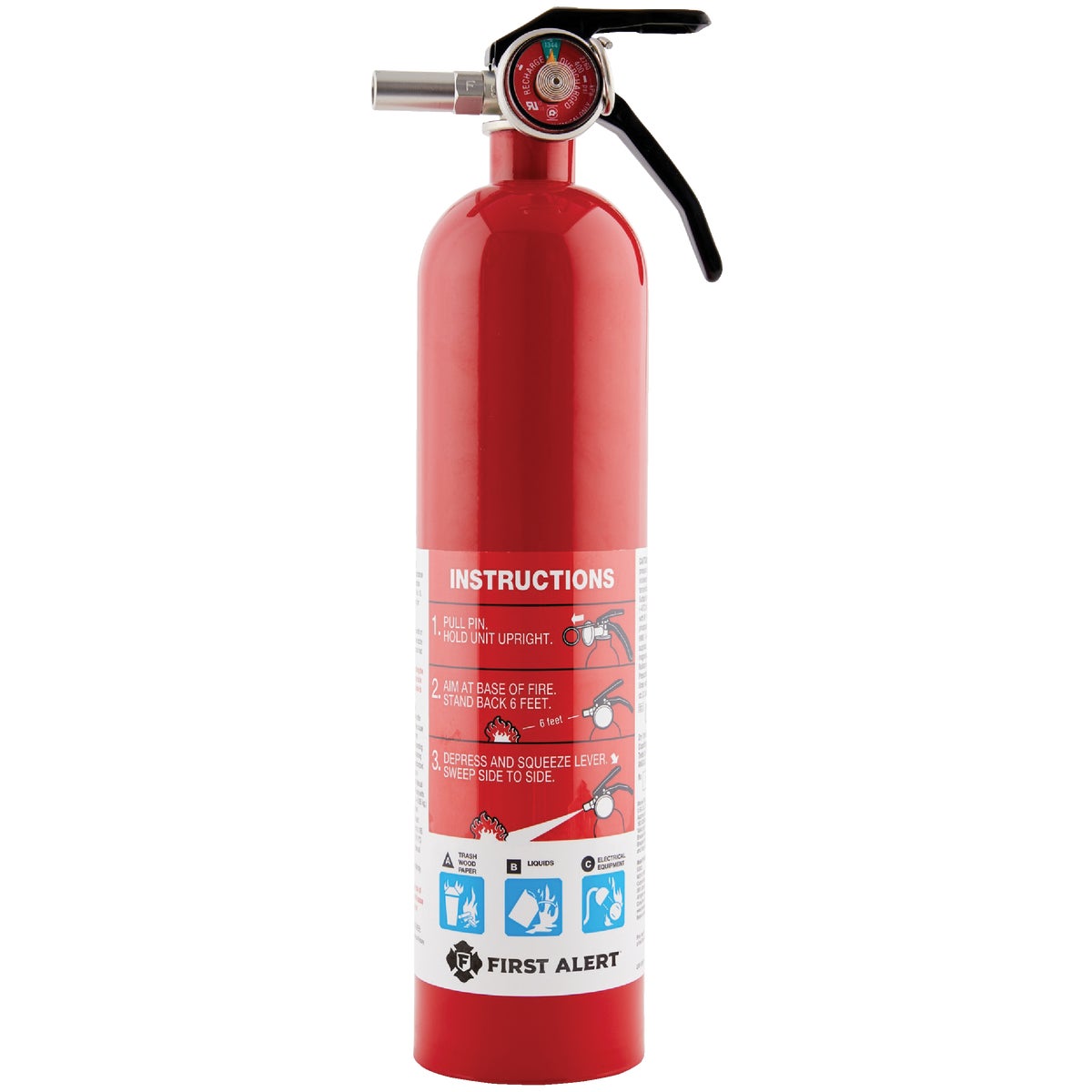 First Alert 1-A:10-B:C Rechargeable Home Fire Extinguisher