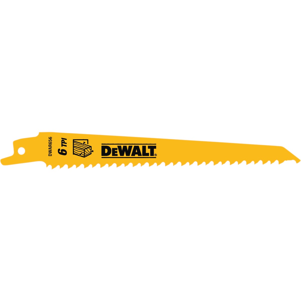 DEWALT 6 In. 6 TPI Bi-Metal Taper Reciprocating Saw Blade (2-Pack)