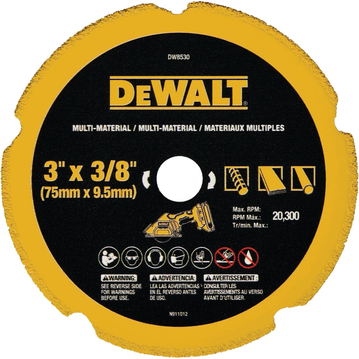 DEWALT 3 In. Multi-Material Diamond Blade