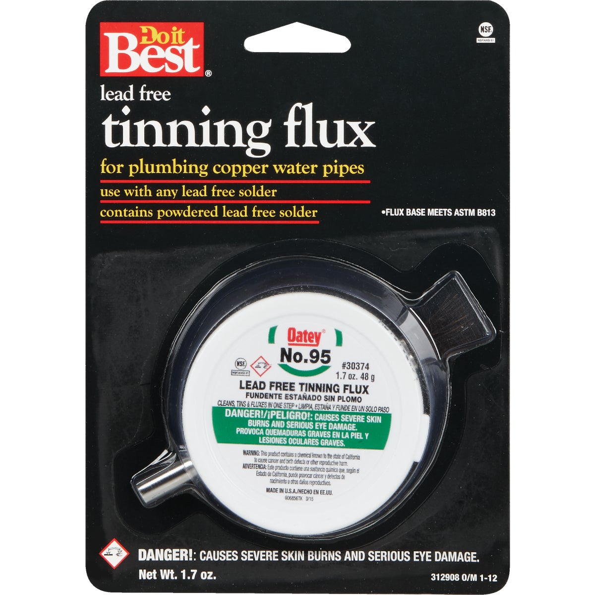 Do it Best No. 95 1.7 Oz. Lead-Free Tinning Flux with Brush, Powdered