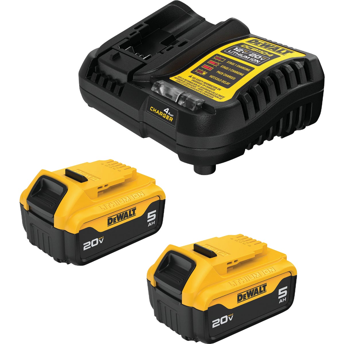 DEWALT 20V MAX Premium Lithium-Ion (2) 5.0 Ah Battery Pack & Charger Kit