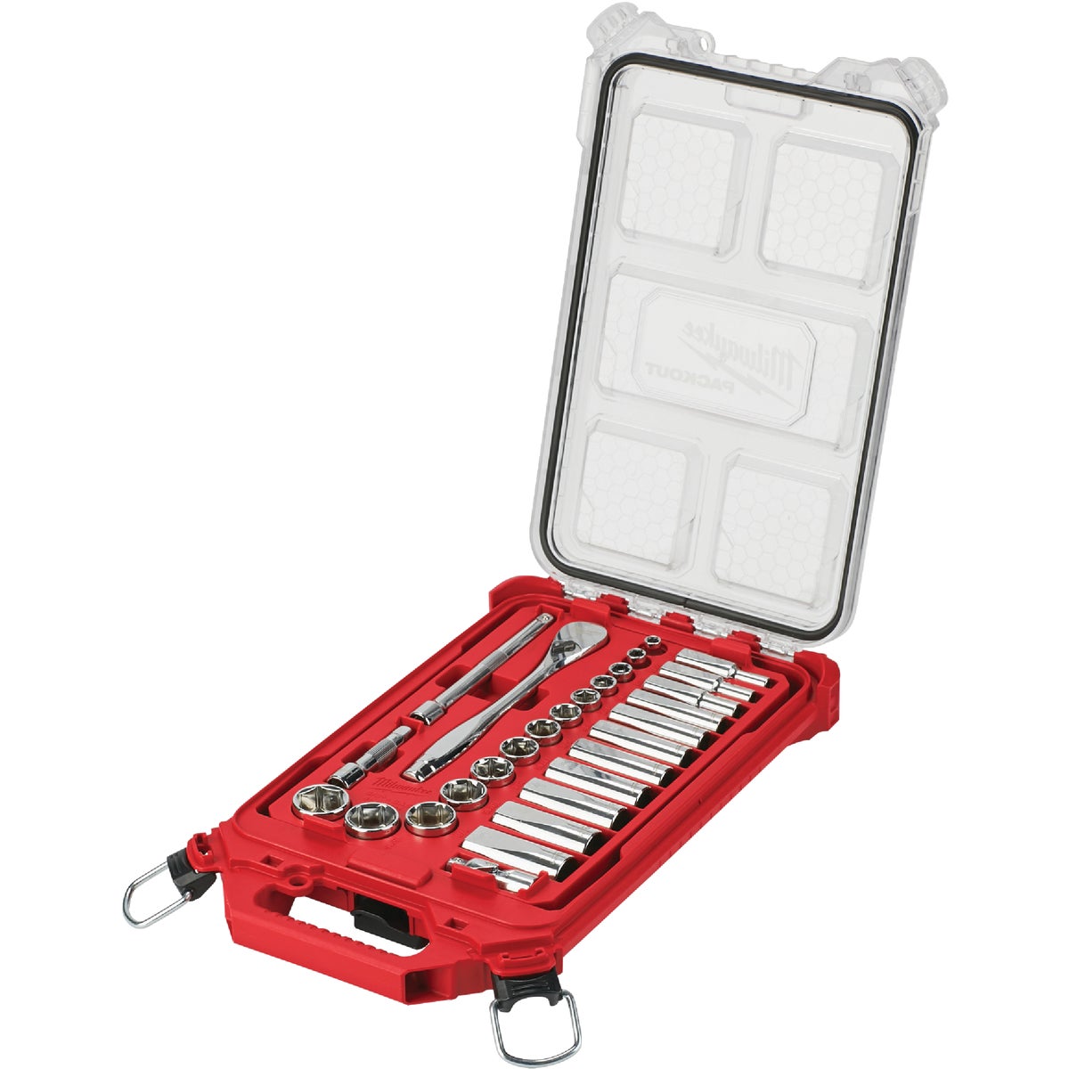 Milwaukee Standard 3/8 In. Drive 6-Point Ratchet & Socket Set w/PACKOUT Organizer (28-Piece)