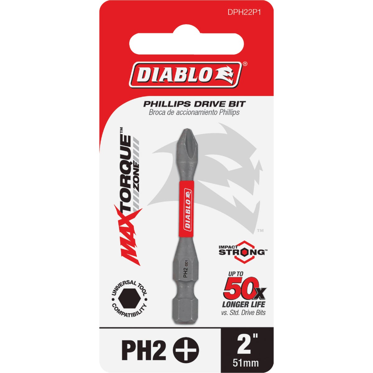 Diablo #2 Phillips 2 In. Power Impact Screwdriver Bit