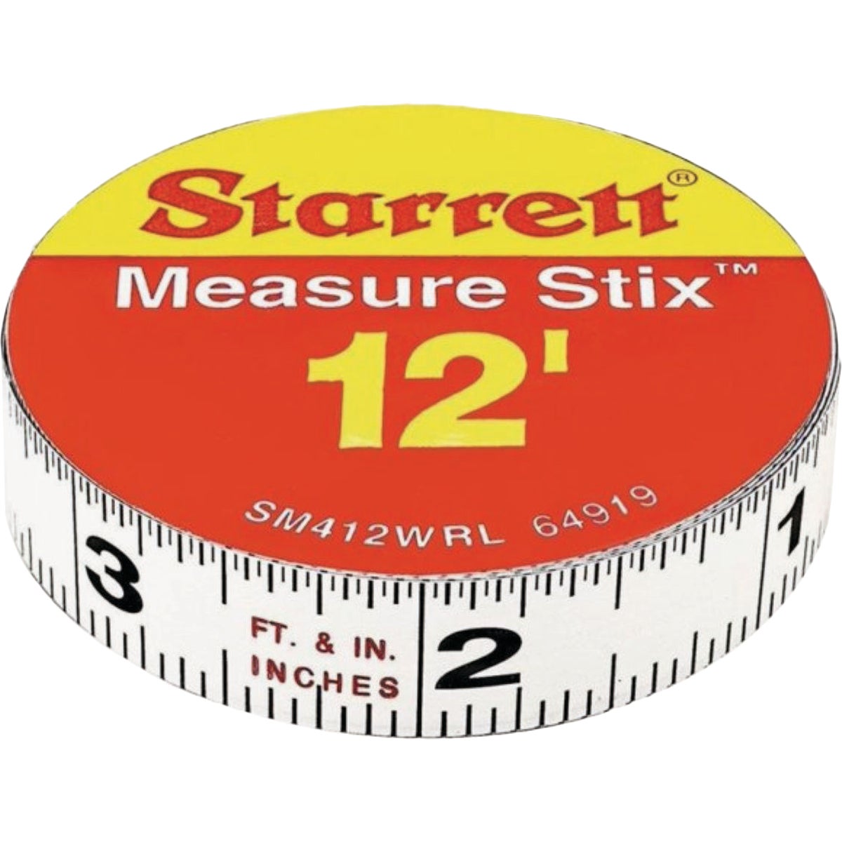 Starrett 12 Ft. SAE Steel Self Adhesive Measuring Tape (Right-to-Left)