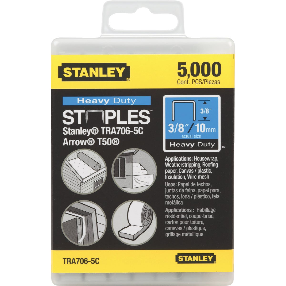Stanley Heavy-Duty Staple, 3/8 In. (5000-Pack)