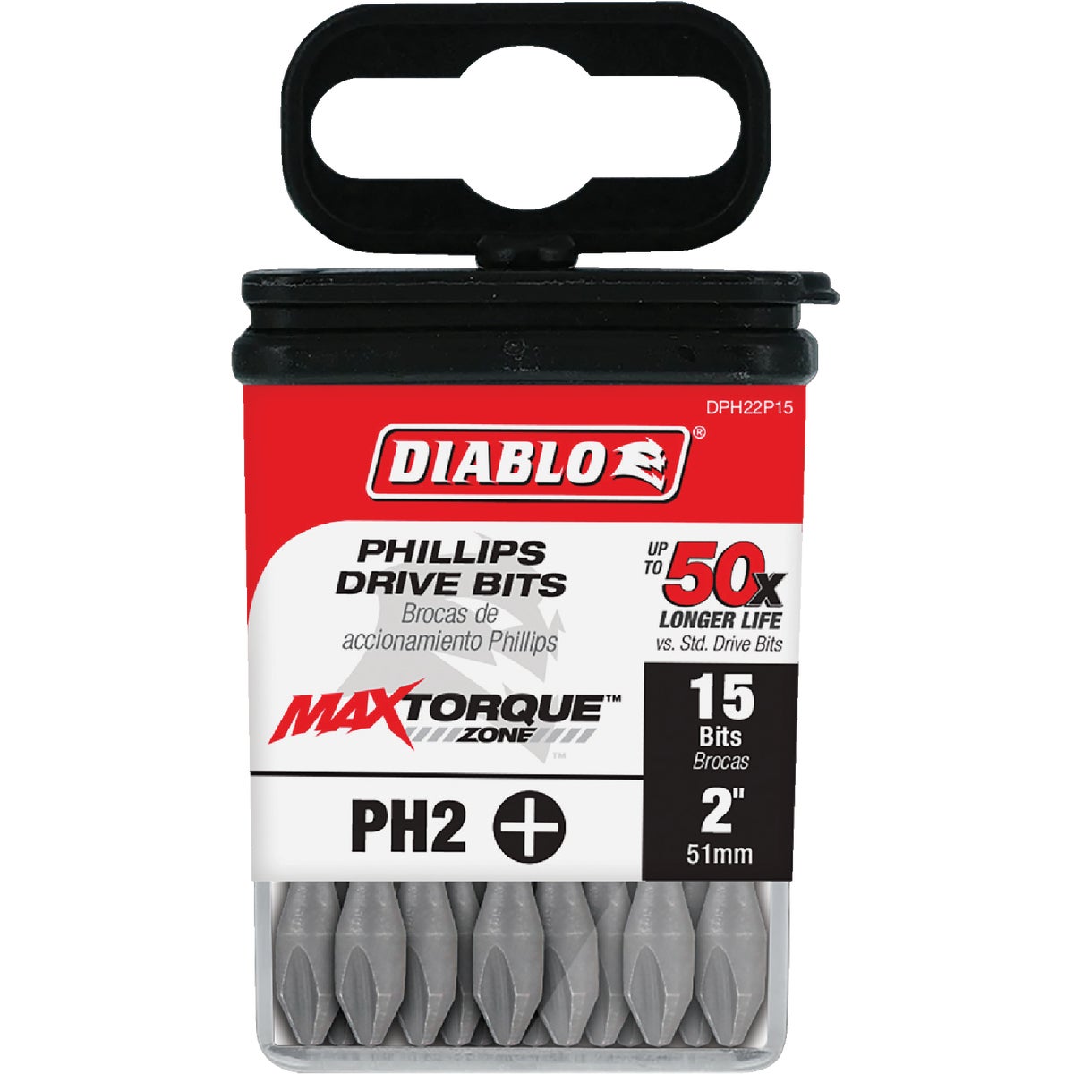 Diablo #2 Phillips 2 In. Power Impact Screwdriver Bit (15-Pack)