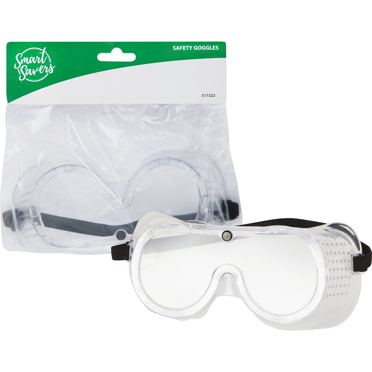 Smart Savers Clear Frame Safety Goggles with Anti-Fog Clear Lenses