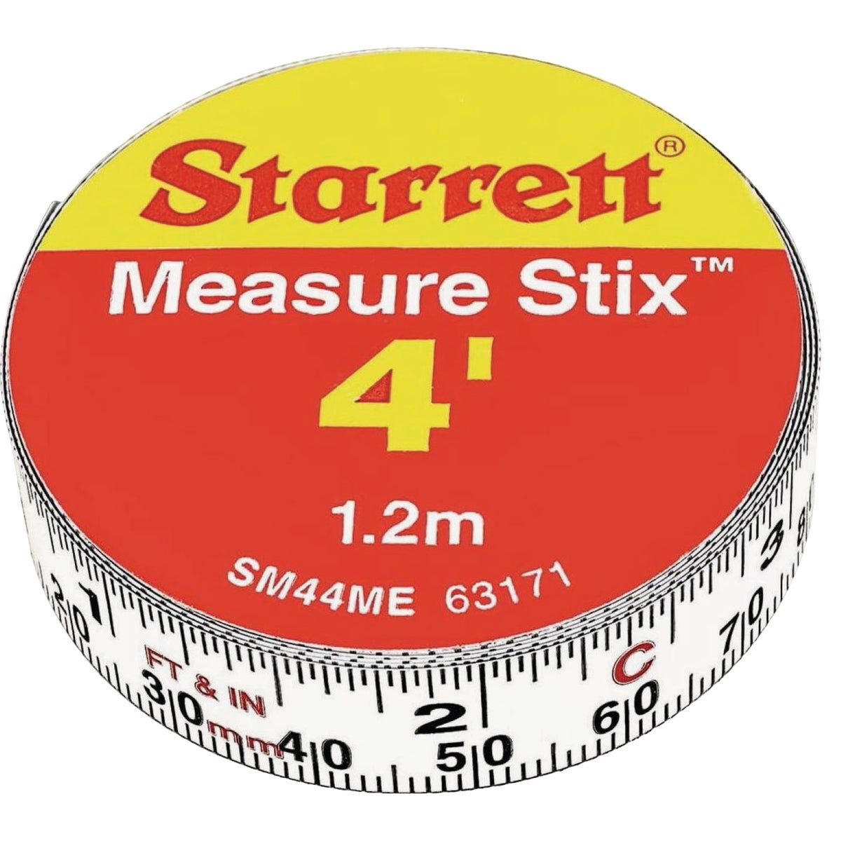 Starrett 4 Ft. SAE/Metric Steel Self Adhesive Measuring Tape (Left-to-Right)