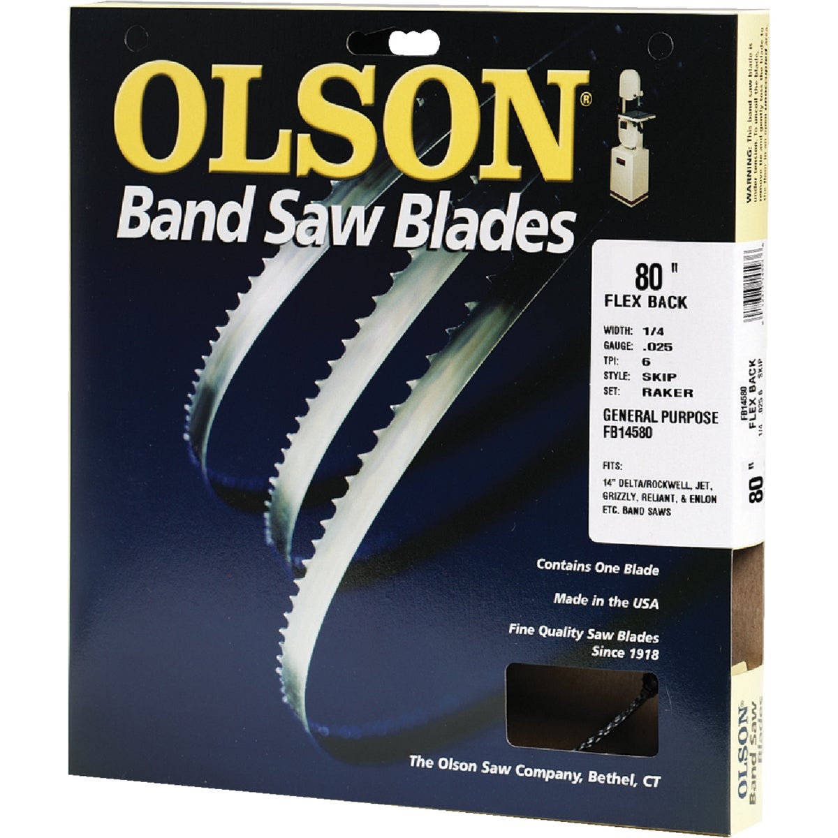 Olson 80 In. x 1/4 In. 6 TPI Skip Flex Back Band Saw Blade