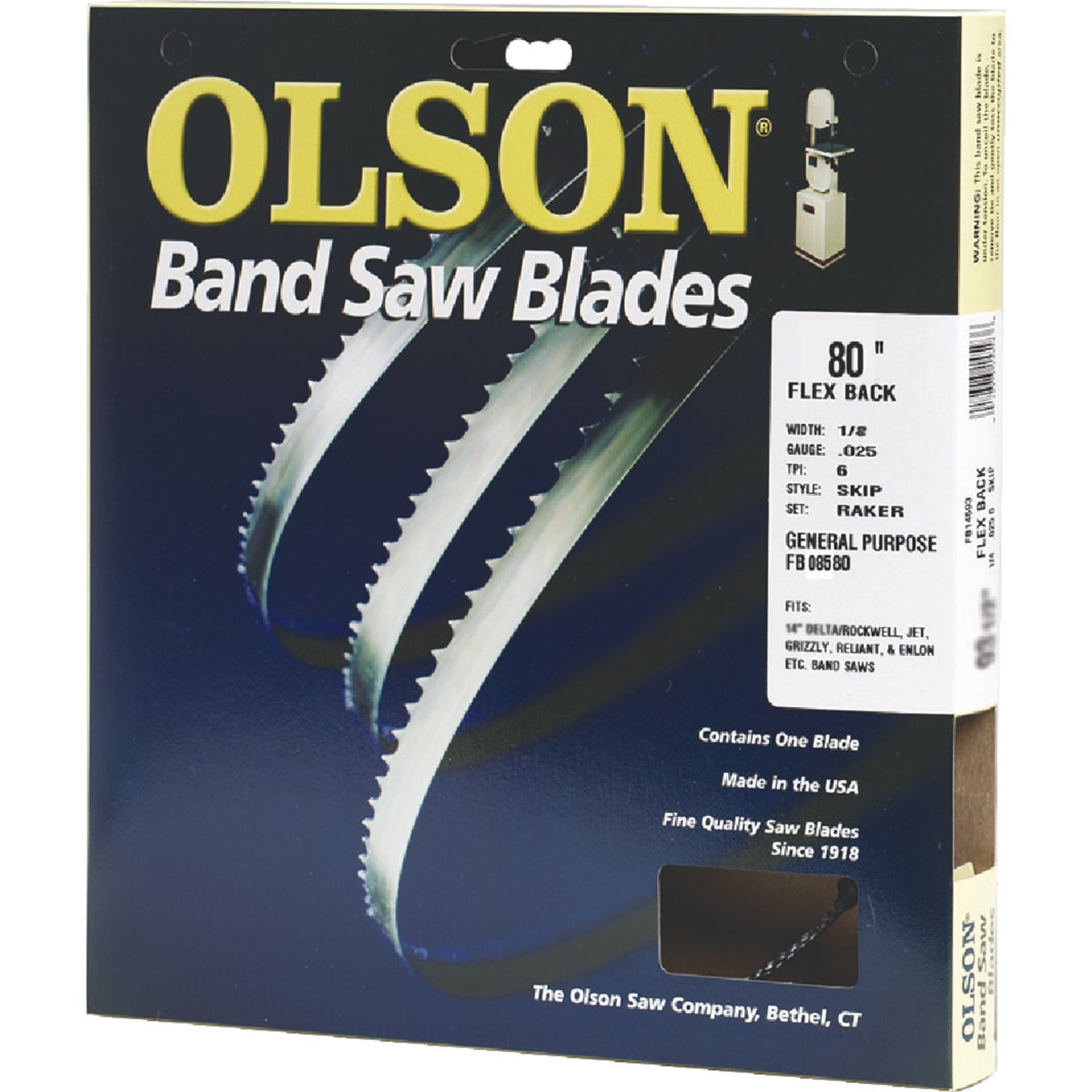 Olson 80 In. x 1/8 In. 14 TPI Regular Flex Back Band Saw Blade