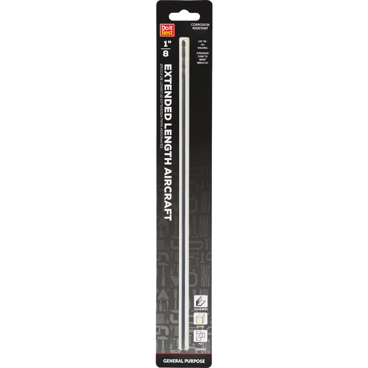 Do it 1/8 In. x 12 In. Black Oxide Extended Length Drill Bit