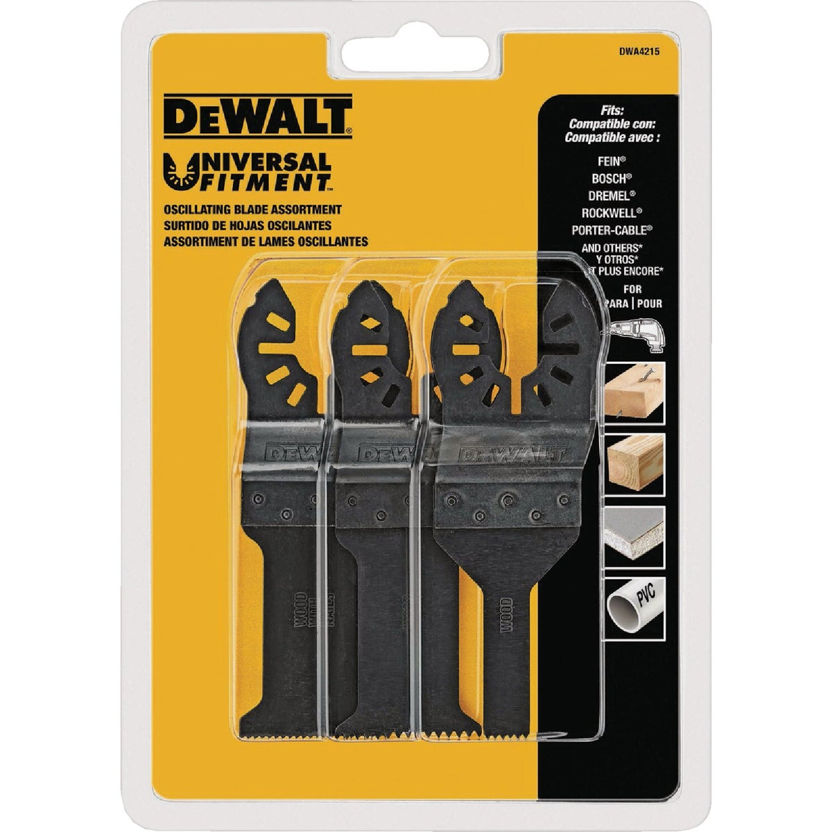 DEWALT Universal Fitment Oscillating Blade Assortment (3-Piece)