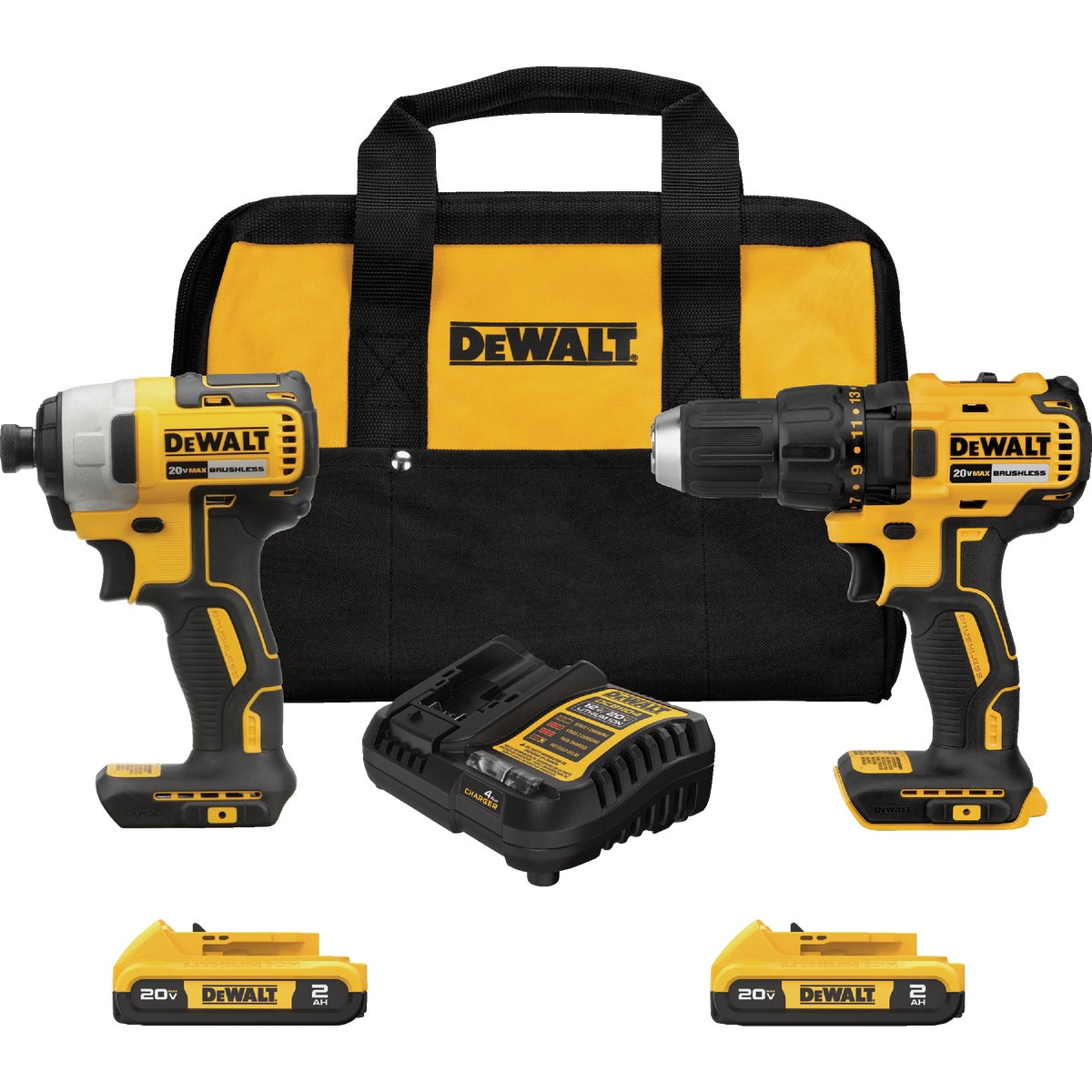 DEWALT 2-Tool 20V MAX Brushless Drill/Driver & Impact Driver Cordless Tool Combo Kit