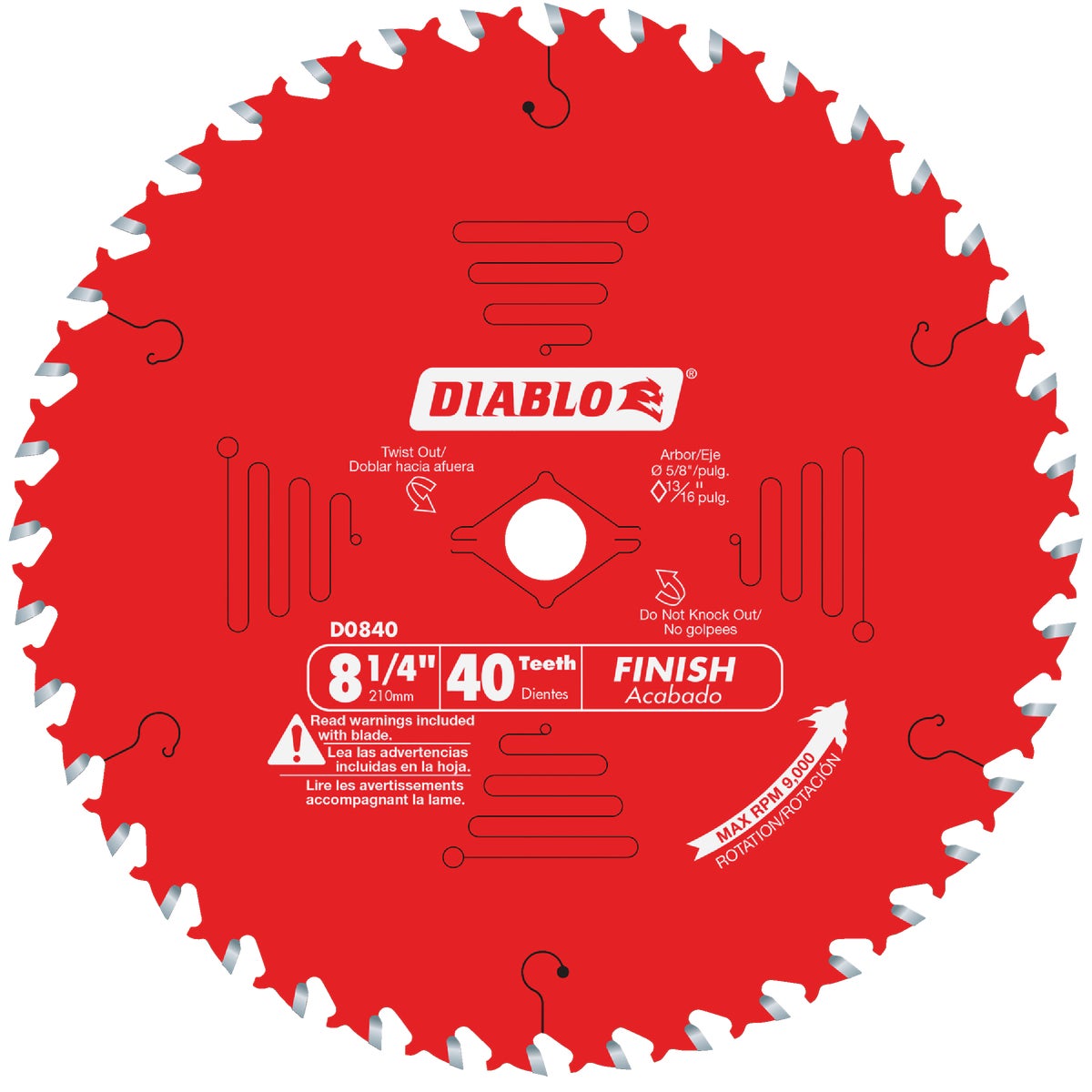 Diablo 8-1/4 In. 40-Tooth Finish Circular Saw Blade