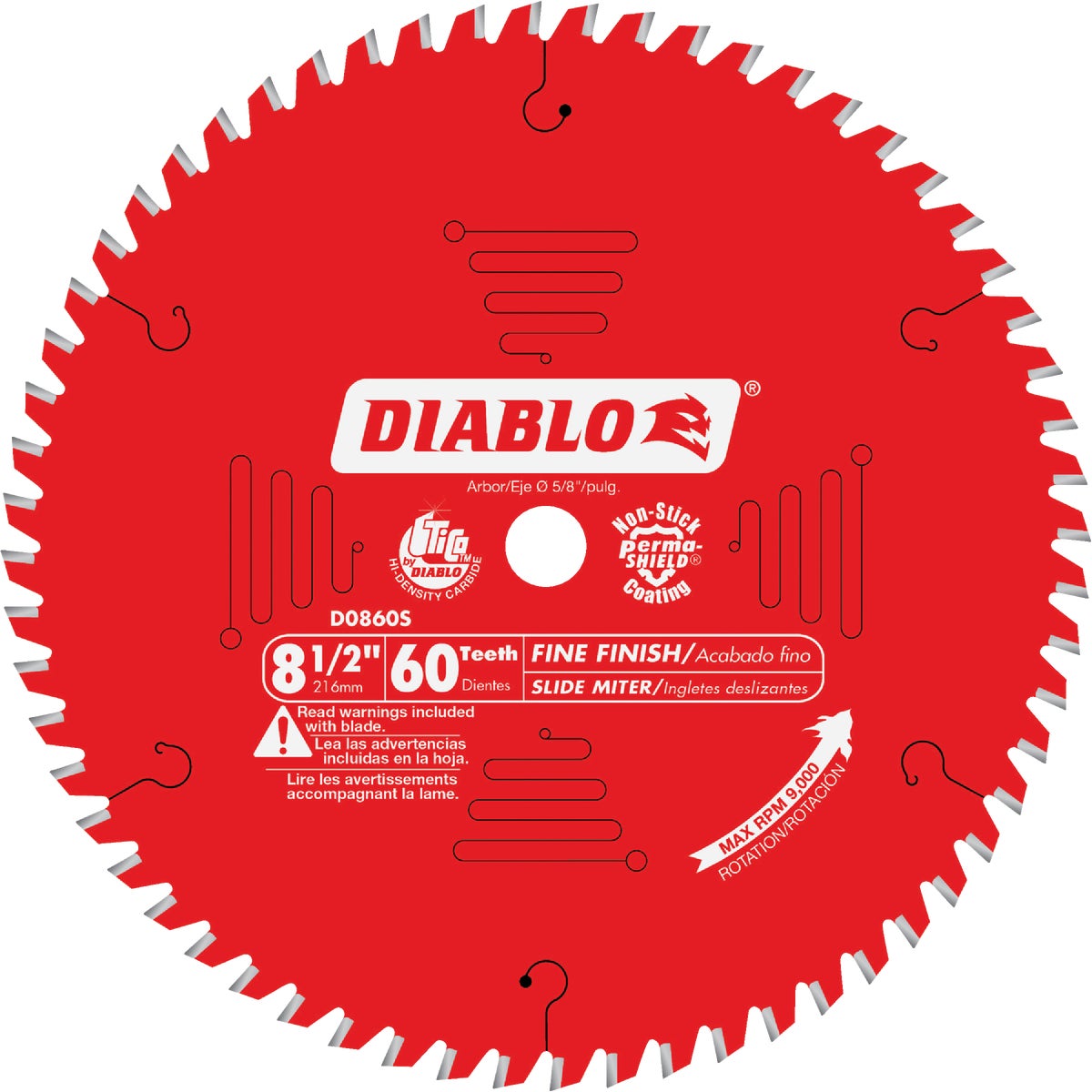 Diablo 8-1/2 In. 60-Tooth Fine Finish Circular Saw Blade