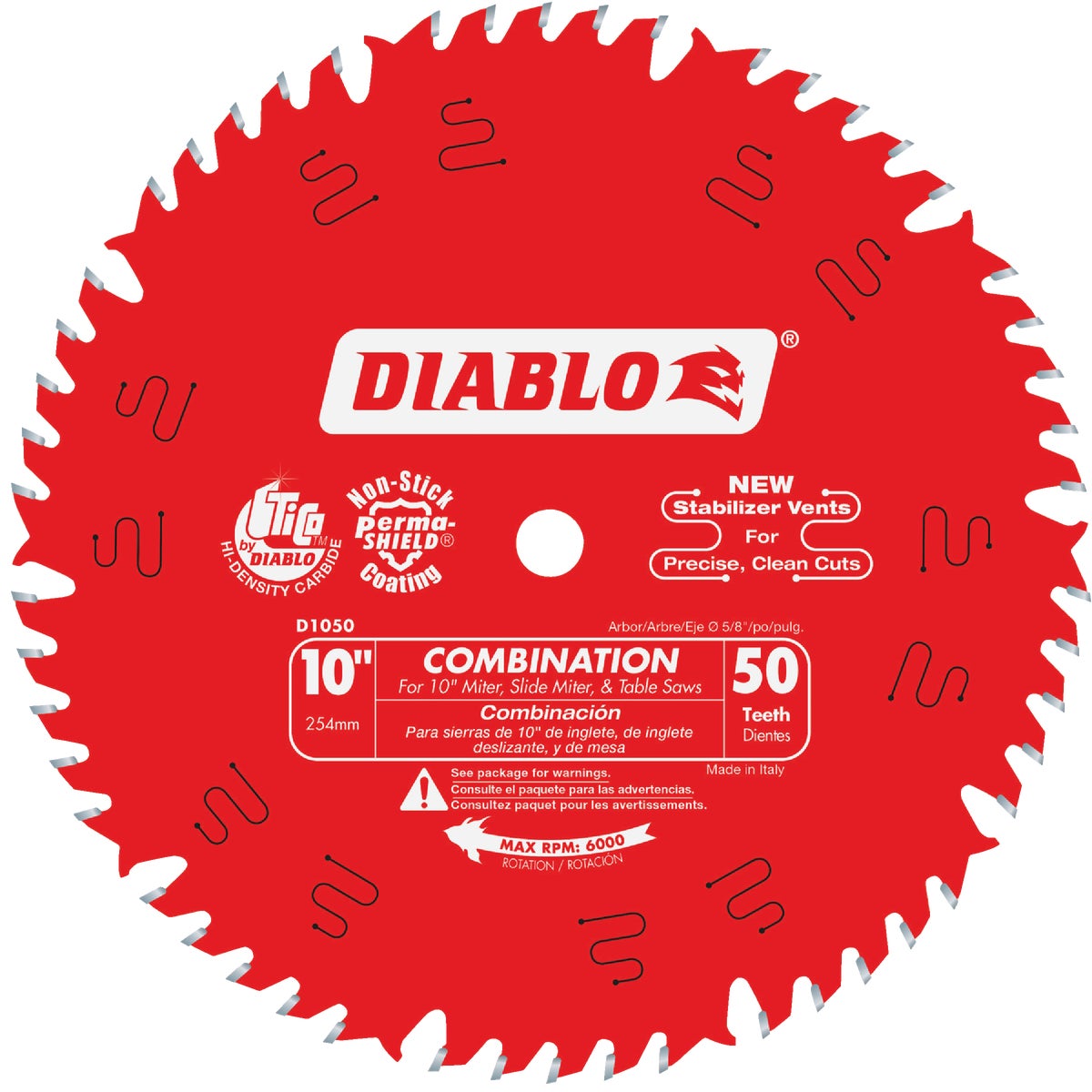 Diablo 10 In. 50-Tooth Combination Circular Saw Blade