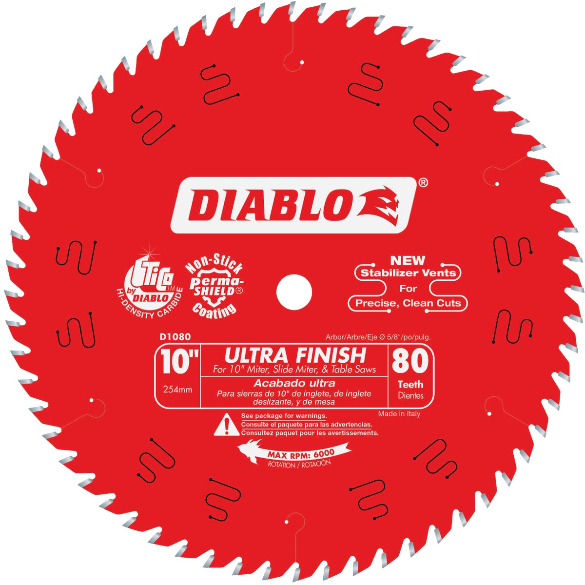 Diablo 10 In. 80-Tooth Ultra Finish Circular Saw Blade