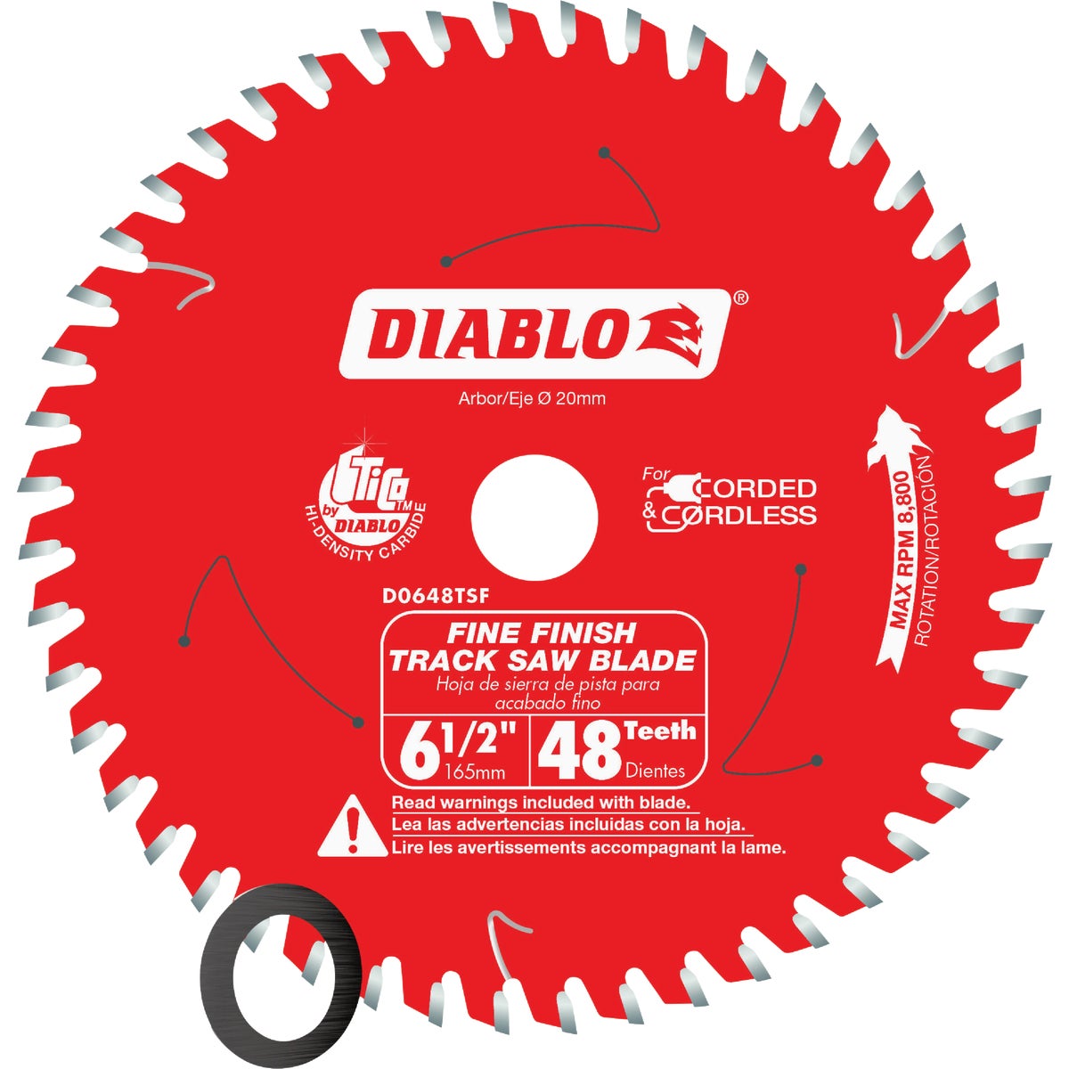 Diablo 6-1/2 In. 48-Tooth Fine Finish Track Saw Blade