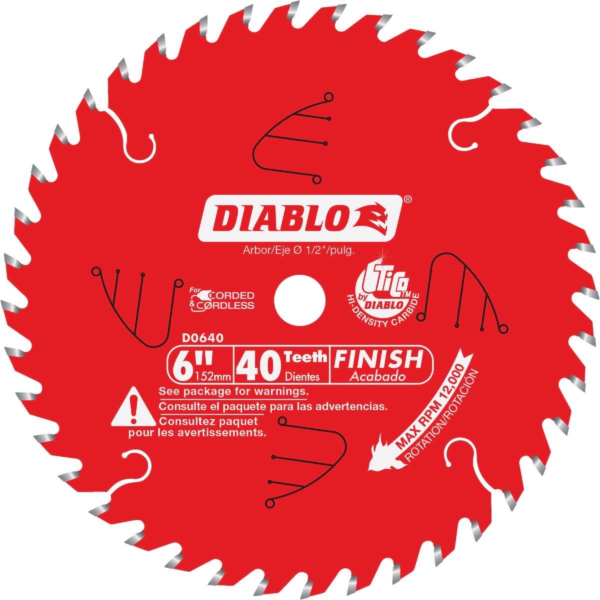 Diablo 6 In. 40-Tooth Finish Circular Saw Blade