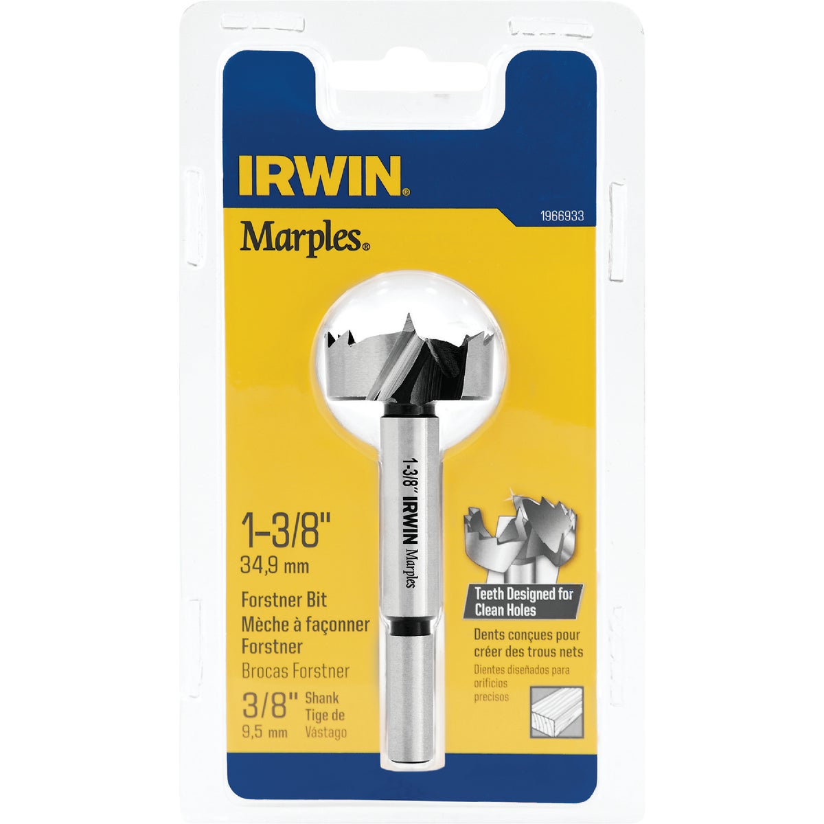 Irwin Marples 1-3/8 In. x 3-1/2 In. Reduced Forstner Drill Bit