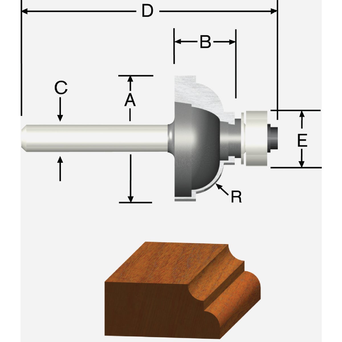 Vermont American Fillet Carbide Tip 1 In. Cove Bit