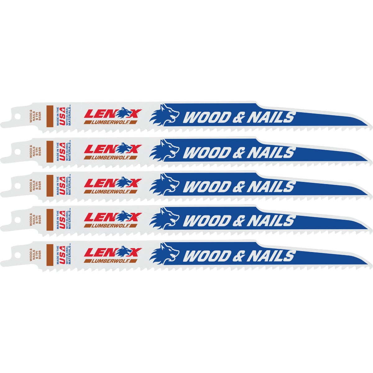 Lenox 9 In. 6 TPI Wood w/Nails Reciprocating Saw Blade (5-Pack)