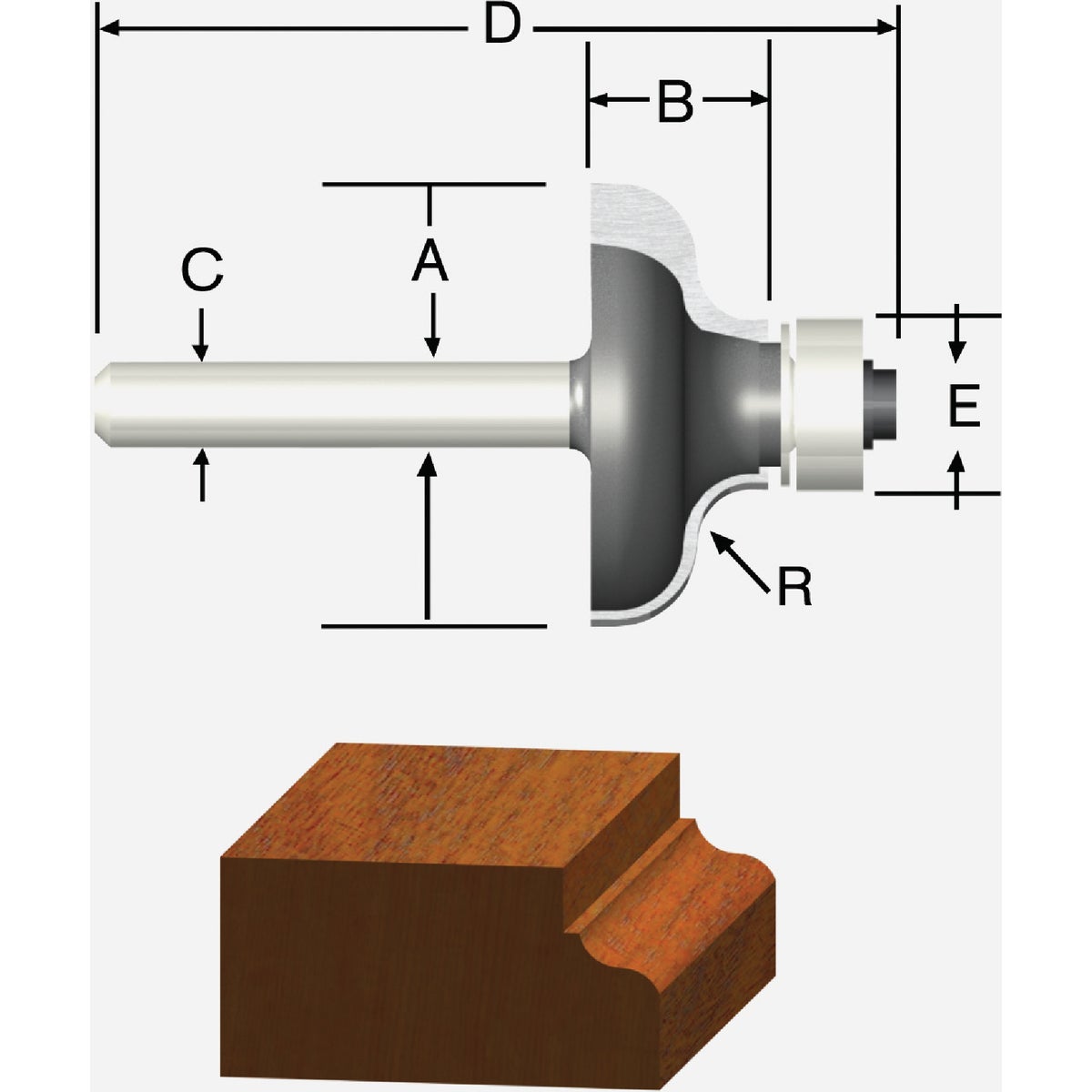 Vermont American Ogee Carbide Tip 3/16 In. Ogee Bit