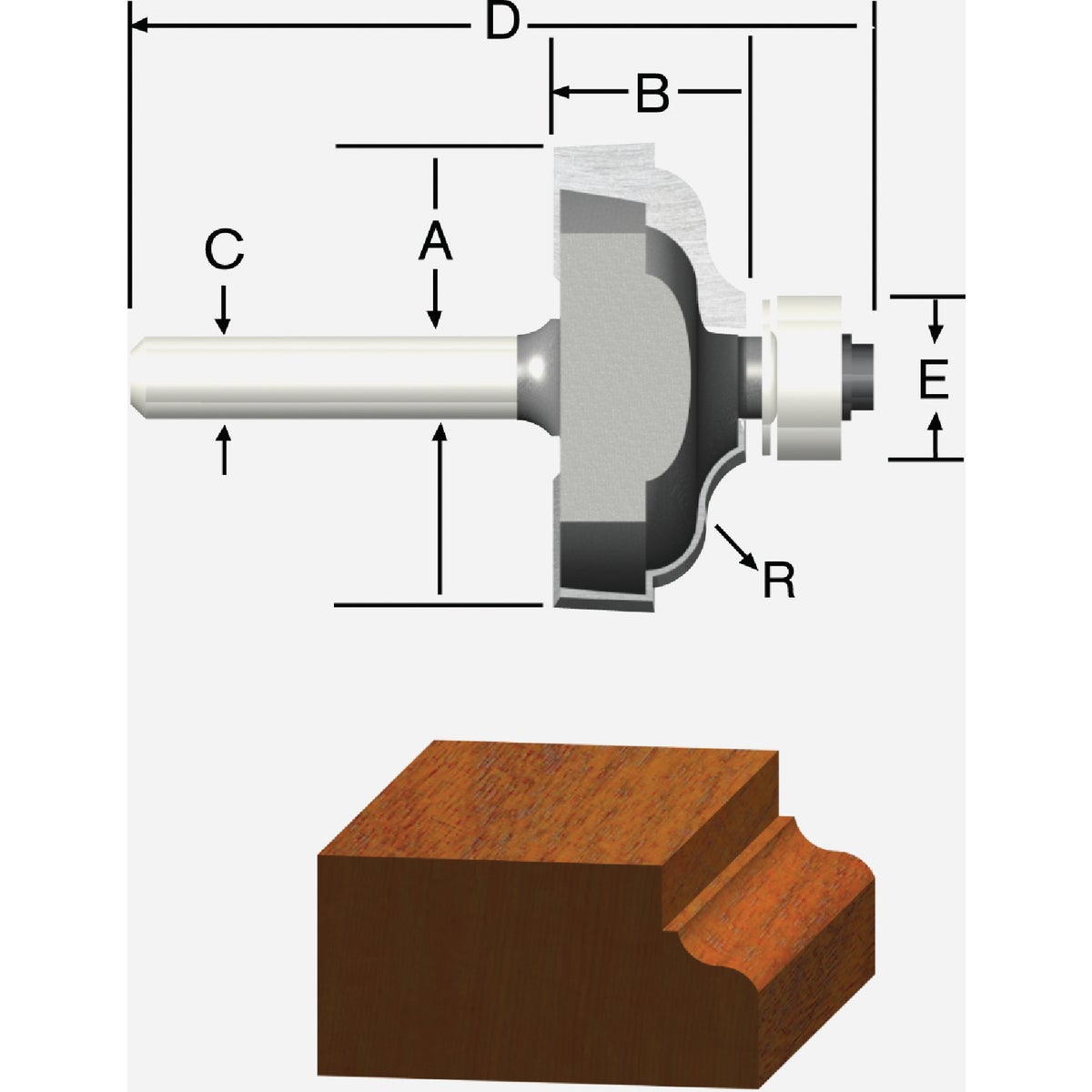 Vermont American Ogee Carbide Tip 1/4 In. Ogee Bit