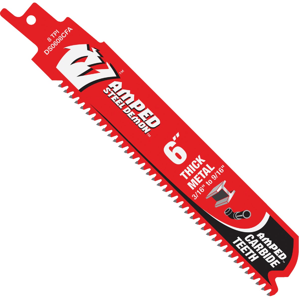 Diablo Steel Demon AMPED 6 In. 8 TPI Thick Metal Demolition Reciprocating Saw Blade