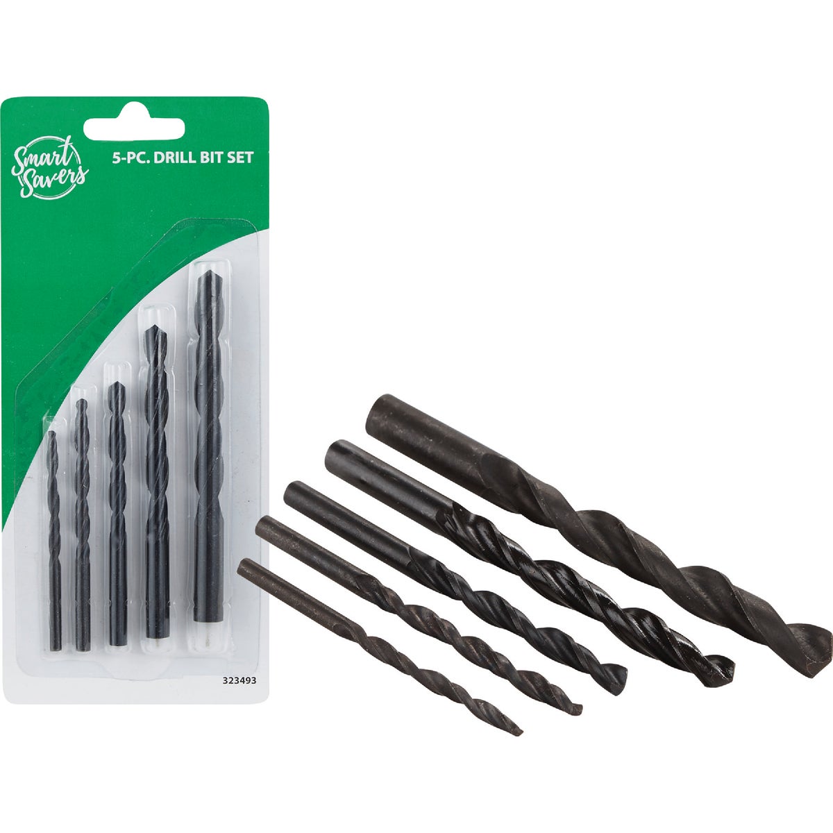 Smart Savers 5-Piece Black Oxide Drill Bit Set, 5/32 In. thru 3/8 In.