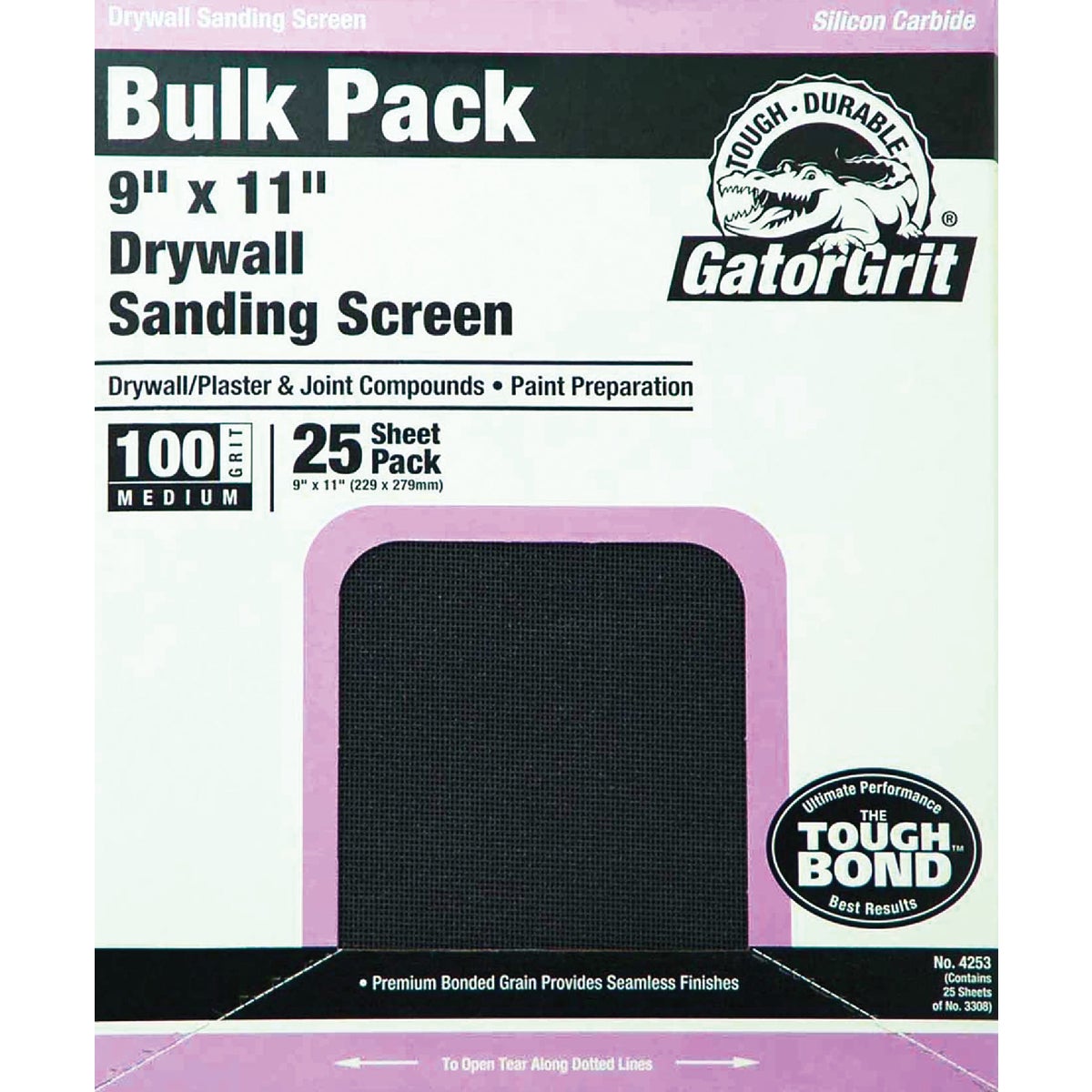 Gator Grit 100 Grit 9 In. x 11 In. Drywall Sanding Screen (25-Pack)