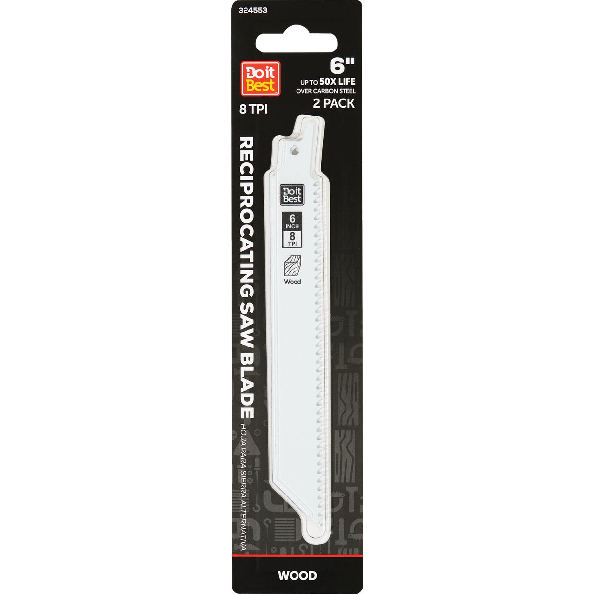 Do it Best Carbon Steel 6 In. 6 TPI Wood/Plastic Reciprocating Saw Blade (2-Pack)