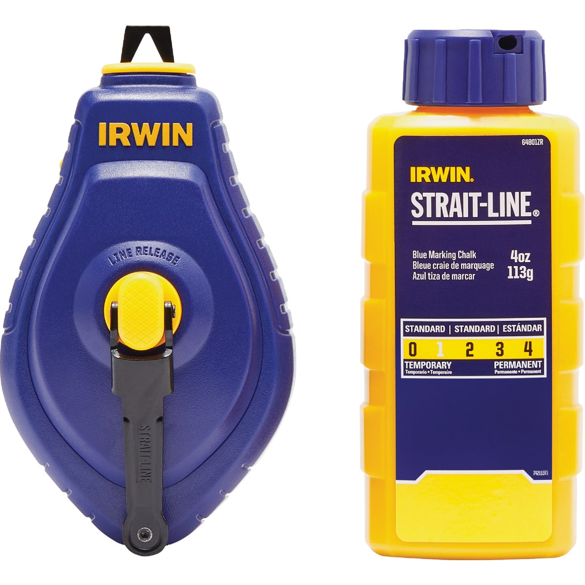 Irwin STRAIT-LINE Speed-Line 100 Ft. Chalk Line Reel and Chalk, Blue