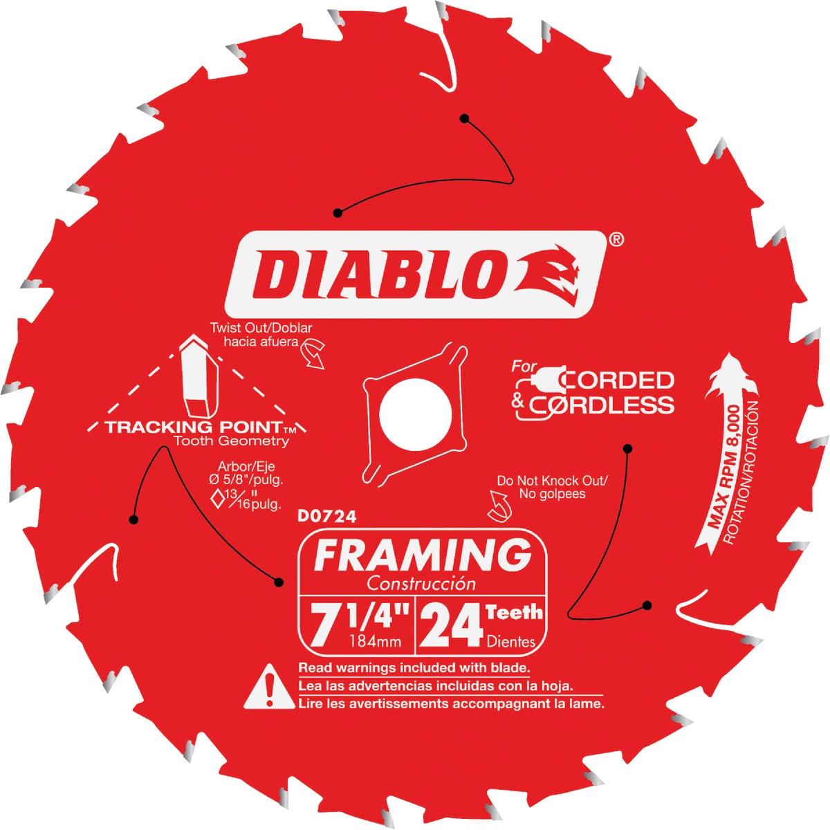 Diablo 7-1/4 In. 24-Tooth Framing Circular Saw Blade (3-Pack)