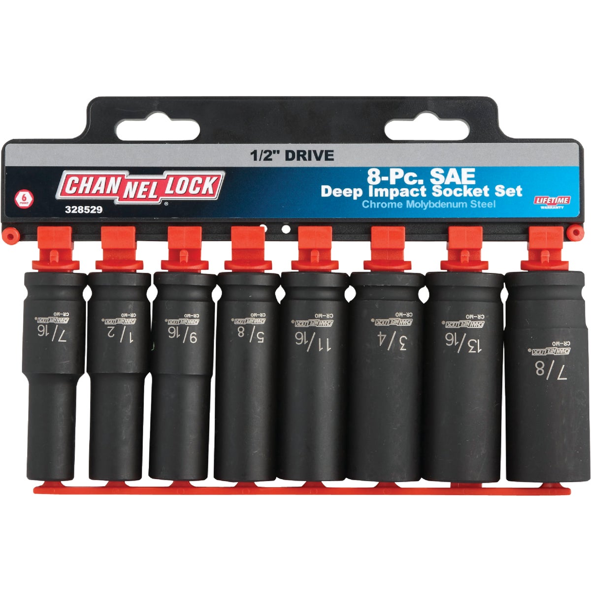 Channellock Standard 1/2 In. Drive 6-Point Deep Impact Driver Set (8-Piece)