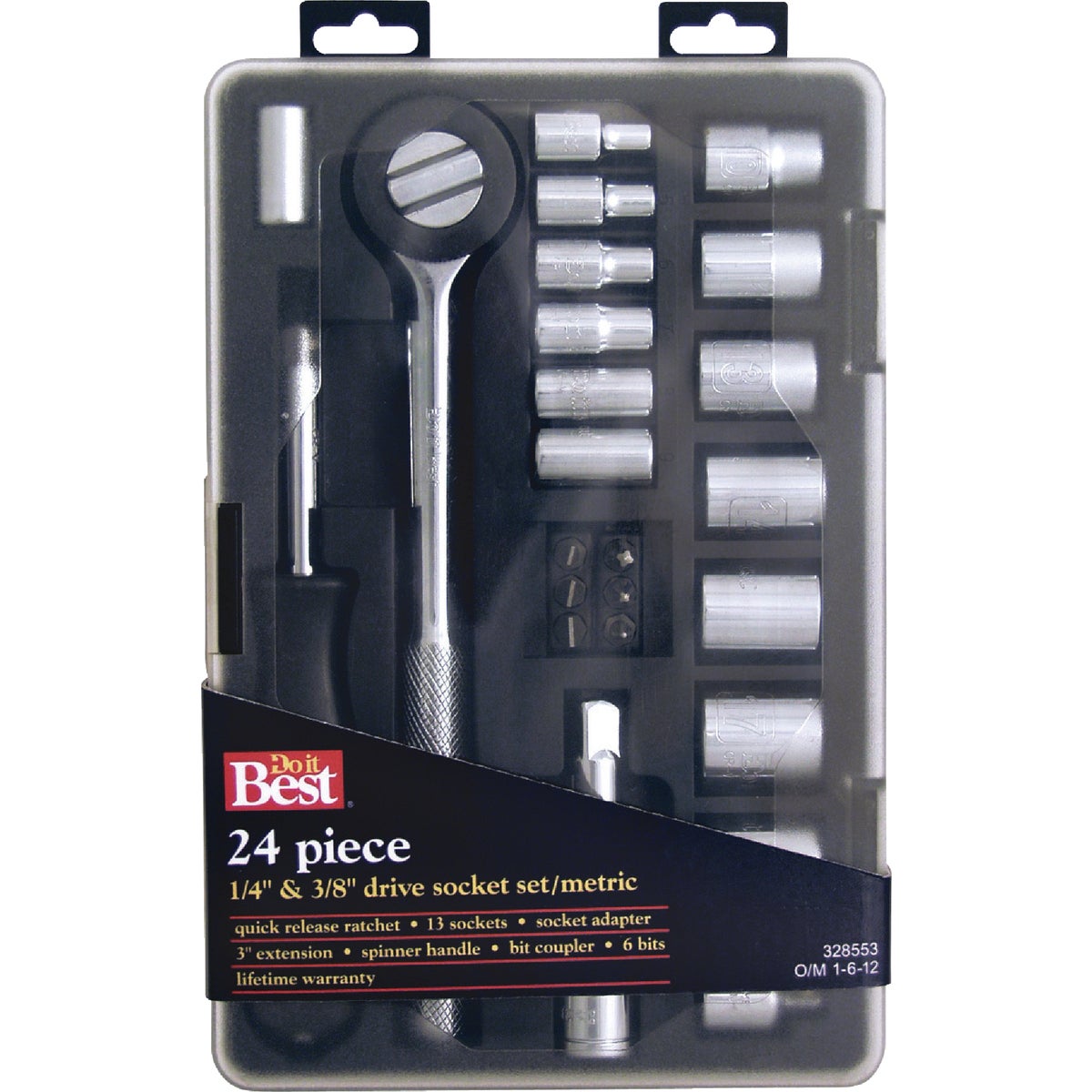 Do it Best Metric 1/4 In. and 3/8 In. Drive 6-Point Shallow Ratchet & Socket Set (24-Piece)