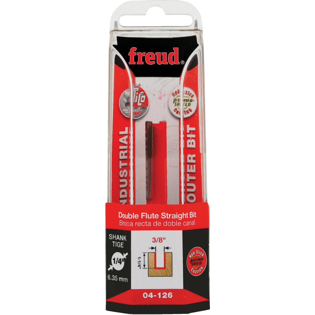 Freud Carbide Tip 3/8 In. Double Flute Straight Bit