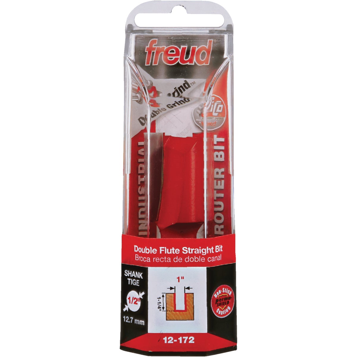 Freud Carbide Tip 1 In. Double Flute Straight Bit