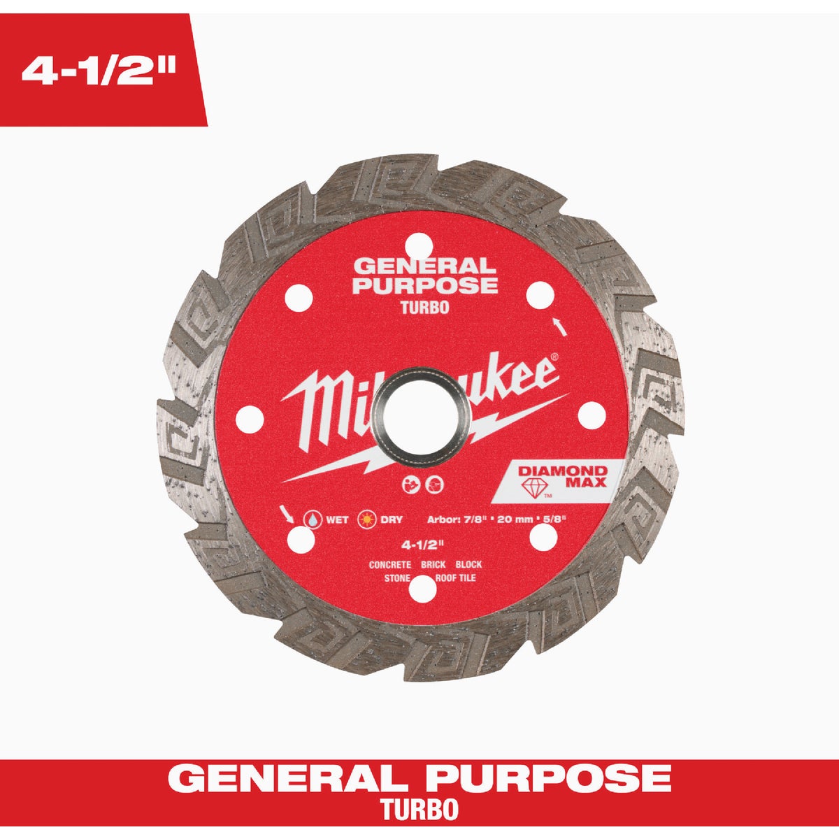Milwaukee DIAMOND MAX 4-1/2 In. Turbo Rim General Purpose Diamond Blade