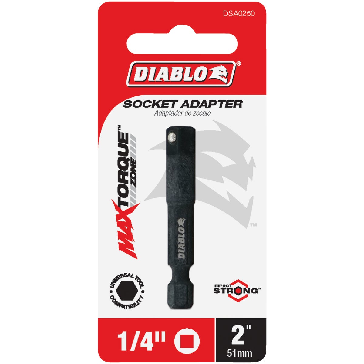 Diablo 1/4 In. Square x 1/4 In. Hex Impact Socket Adapter